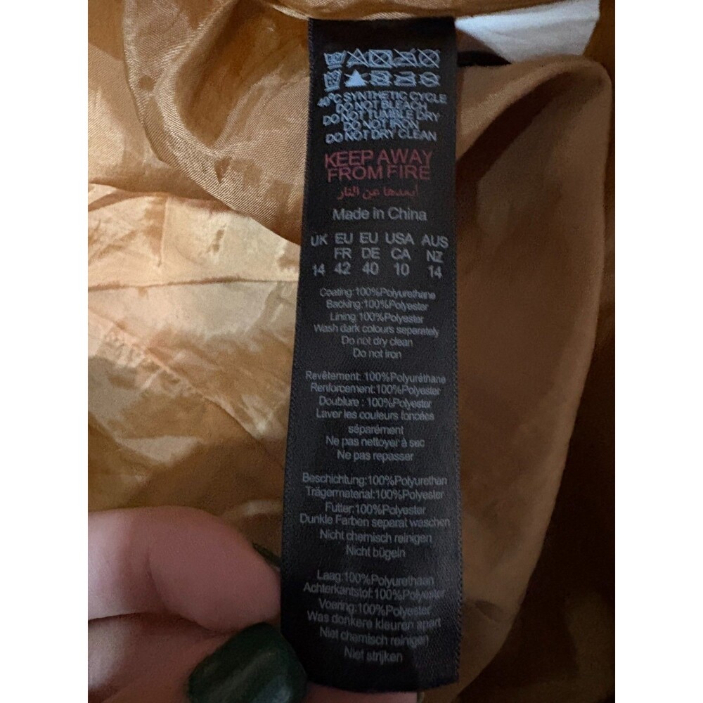 Nasty Gal Collection Faux Leather Blazer Jacket Tan Brown Size US 10 Lined - Picture 15 of 16